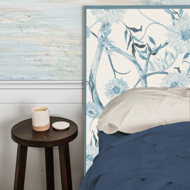 Papel De Seda Chinoiserie Peony Floral Blue e White Decoupage (Criador carregado)