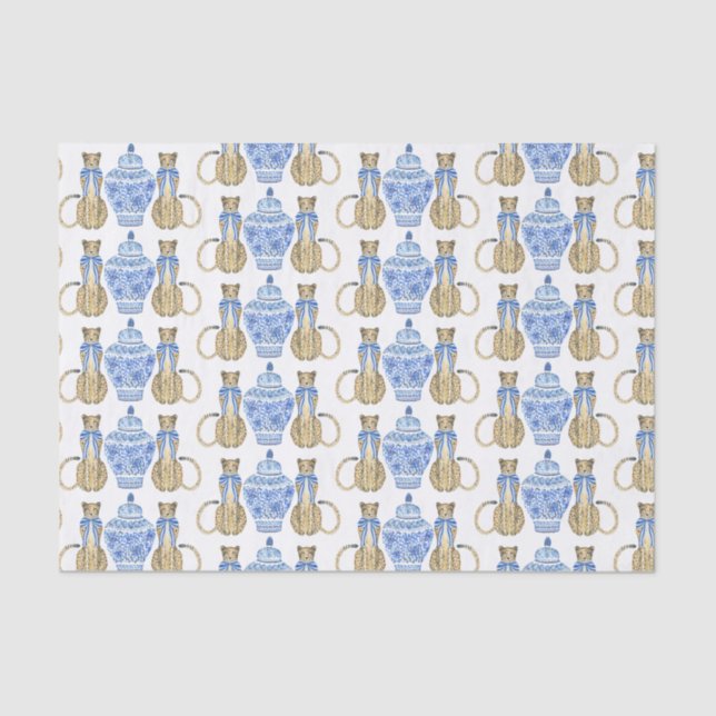 Papel De Seda Chinoiserie Watercolor Arco Cheetah (Frente )