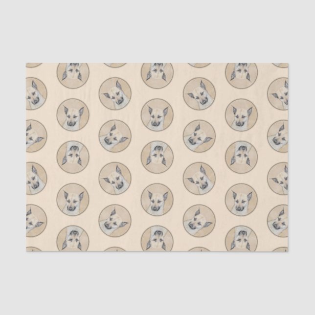 Papel De Seda Chinook Puppy Orelhas Pintadas Pintando Pet Dog Ar (Frente )