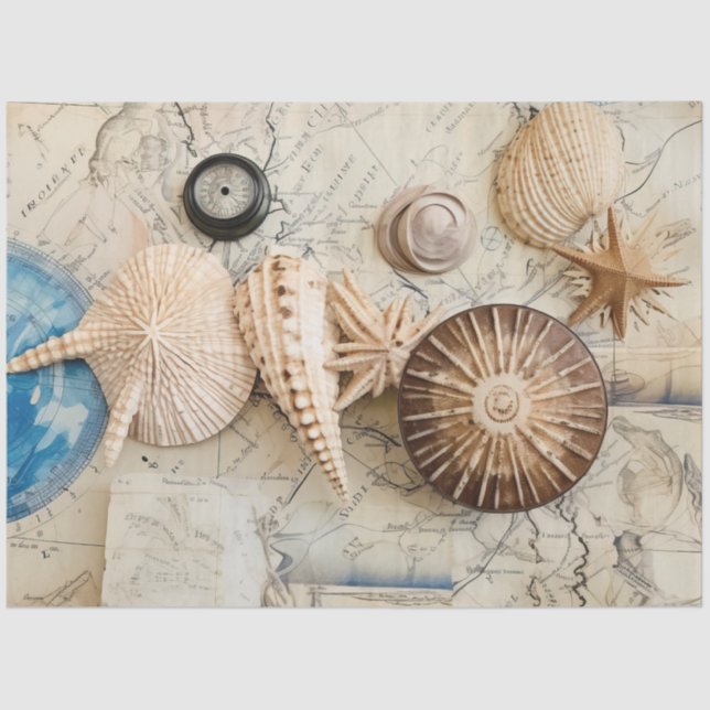 Papel De Seda Chique 2 da Série Náutica do Design (Frente )