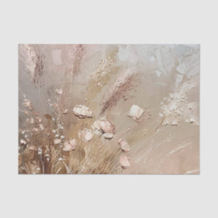 Papel De Seda Chique Bege Rosado Boho Floral
