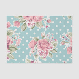 Papel De Seda chique, bolinhas, rosas cor-de-rosa, vintage,