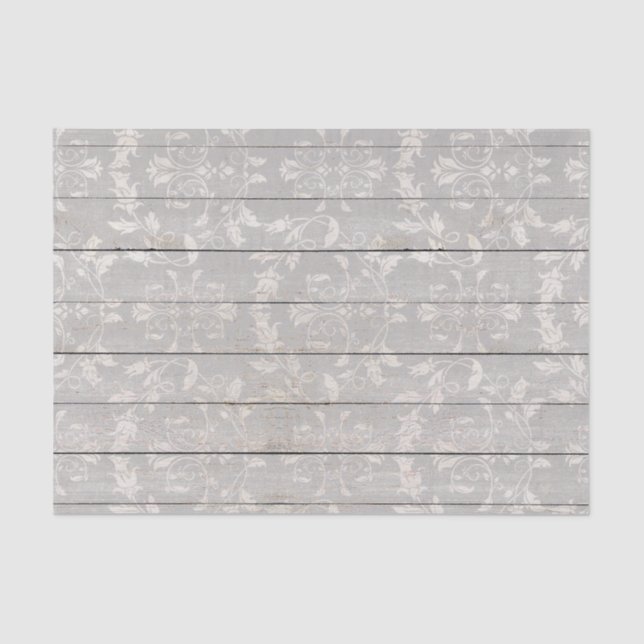 Papel De Seda Chique de fazenda russo Decoração da Madeira Branc (Frente )