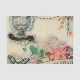 Papel De Seda chique de papel, país francês, vintage, vestido,