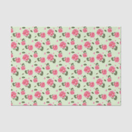 Papel De Seda chique de Watercolor Rosa Rosa Floral Design