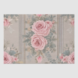 Papel De Seda Chique Floral Elegante Vintage