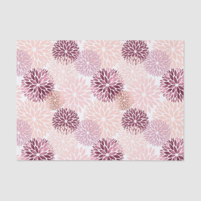 Papel De Seda Chique Floral Rosa Elegante (Frente )