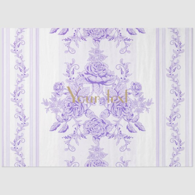 Papel De Seda Chique,lavanda,toile,padrão,floral,Vitória (Frente )