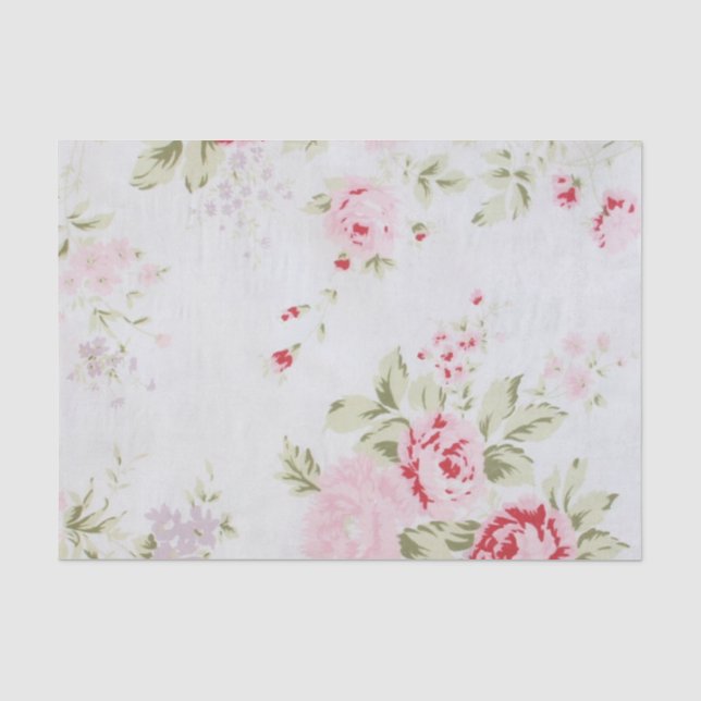 Papel De Seda Chique Rosa Floral (Frente )
