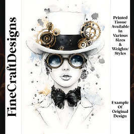 Papel De Seda Chique Sofisticado Steampunk Feminino Q4 Decoupage