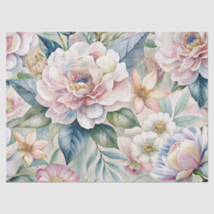 Papel De Seda Chique Vintage Pastel Floral Inspirado