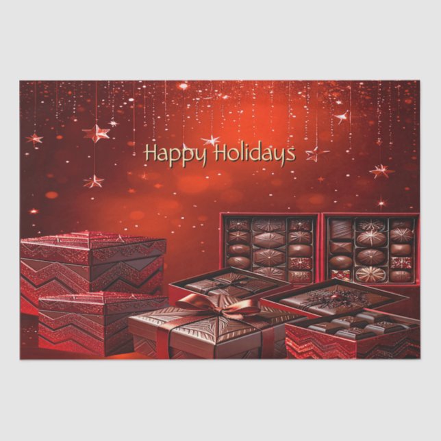 Papel De Seda Chocolate Candy Holiday Tissue Paper (Frente )