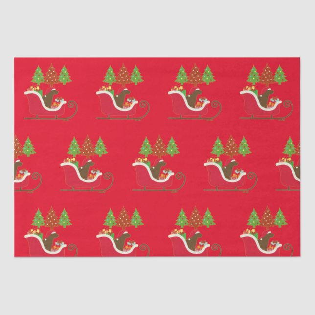 Papel De Seda Chocolate Labrador Silhout Natal Vermelho (Frente )