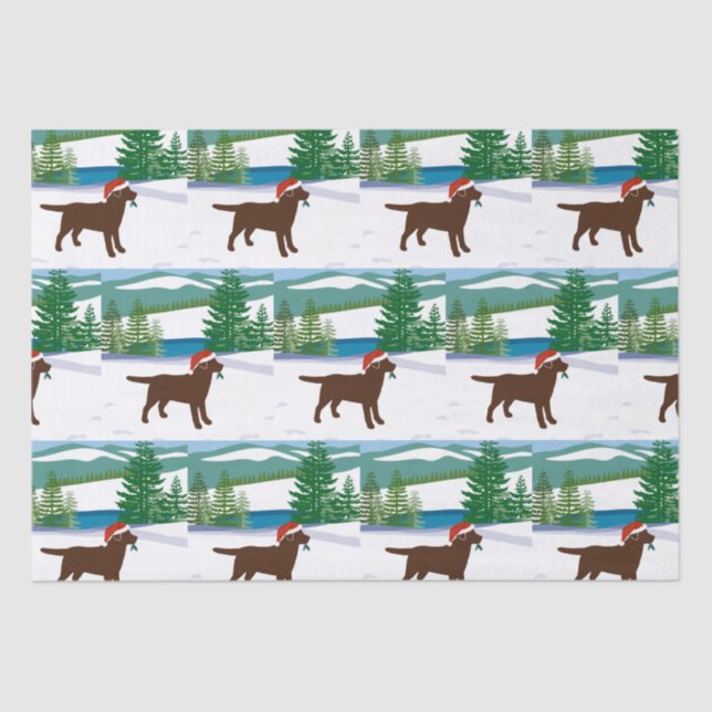 Papel De Seda Chocolate Labrador — Vista de inverno (Frente )