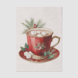 Papel De Seda Chocolate Quente de Natal em Estilo Vintage