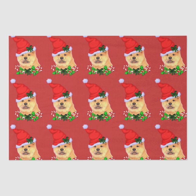 Papel De Seda Chow Chow Christmas (Frente )
