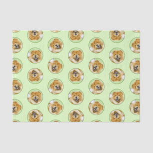 Papel De Seda Chow Chow Pintando Vermelho Rough Cuja Arte Origin