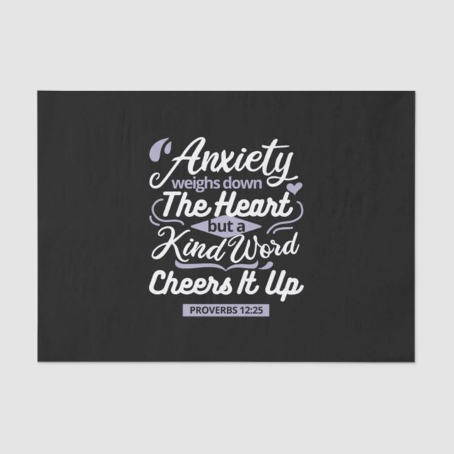 Papel De Seda Christian Encouragement Quote – Anxiety & Kindness (Frente )
