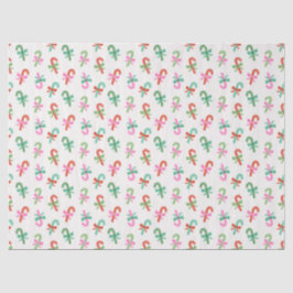Papel De Seda Christmas Candy Canes with Bows - Green & White