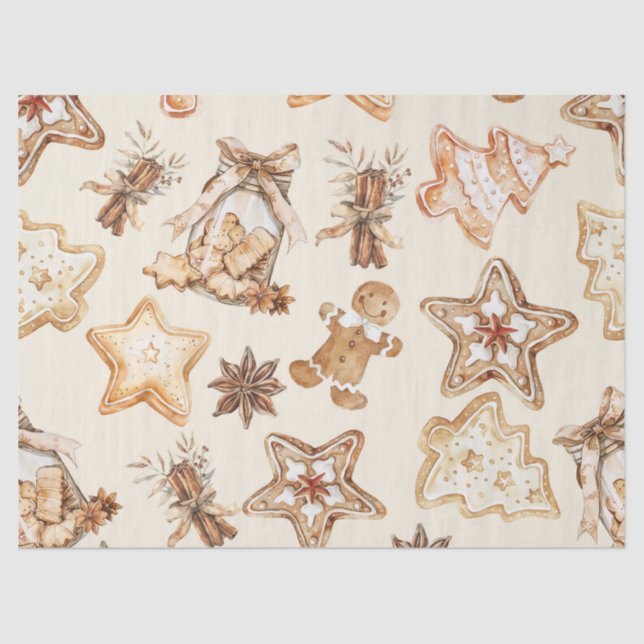 Papel De Seda Christmas Cookie Tissue Paper (Frente )