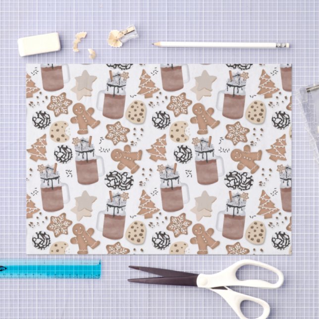 Papel De Seda Christmas Cookies and Hot Cocoa Holiday Baking (Arte )