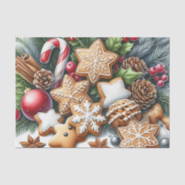 Papel De Seda Christmas Cookies Pinecones and Greenery Festive 