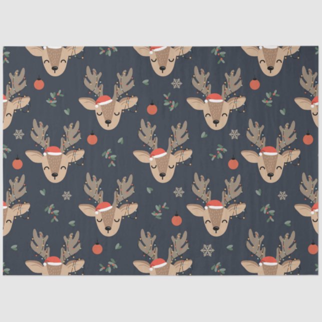 Papel De Seda Christmas Cute Deer Series Design 4 (Frente )