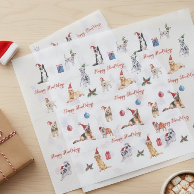 Papel De Seda Christmas Dog Lover Happy Howlidays   (Criador carregado)