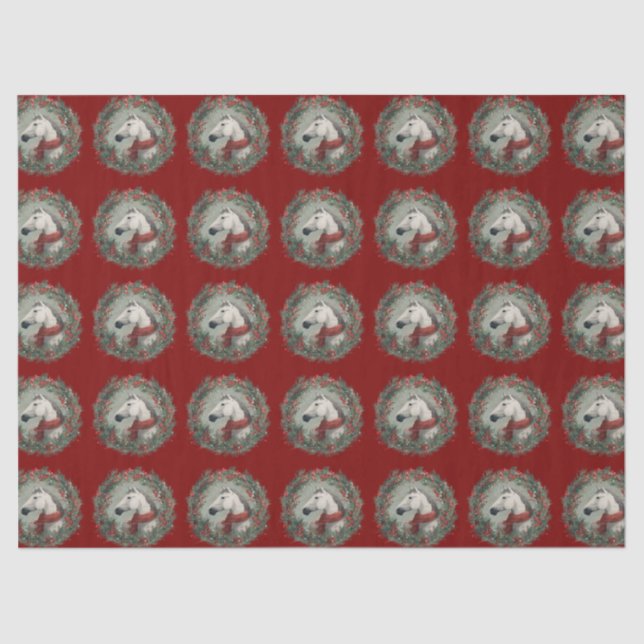Papel De Seda Christmas equestrian gift wrapping  (Frente )