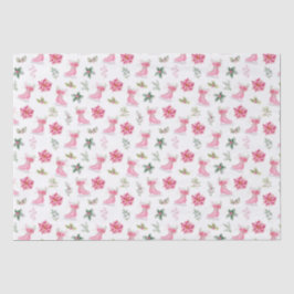 Papel De Seda Christmas Floral Pink Ice Skates