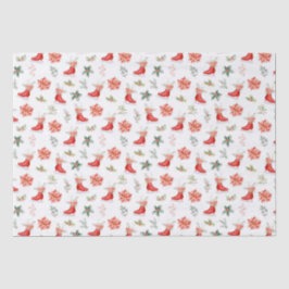 Papel De Seda Christmas Floral Red Ice Skates