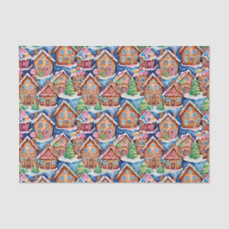 Papel De Seda Christmas Gingerbread Houses in Watercolor