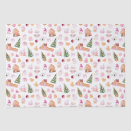 Papel De Seda Christmas Gingerbread Pink