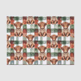 Papel De Seda Christmas Highland Cow Sweater Festive Red Green