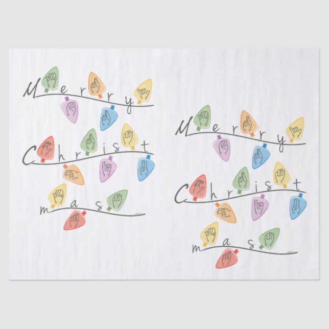 Papel De Seda Christmas Lights in Sign Language (Frente )