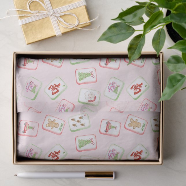 Papel De Seda Christmas Mahjong Tiles (Presente)