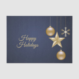 Papel De Seda Christmas Party Golden Ornament Navy Blue Elegant