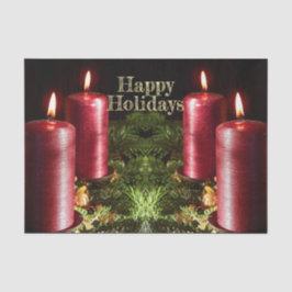 Papel De Seda Christmas Party Red Candles Winter Holidays