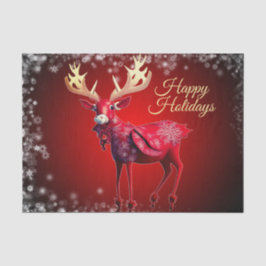Papel De Seda Christmas Party Red Reindeer Winter Holidays