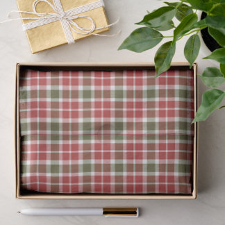 Papel De Seda Christmas Plaid Tissue Paper