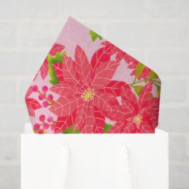 Papel De Seda Christmas Poinsettia Pink