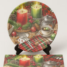 Christmas Red & Green Candlelight with Cookies