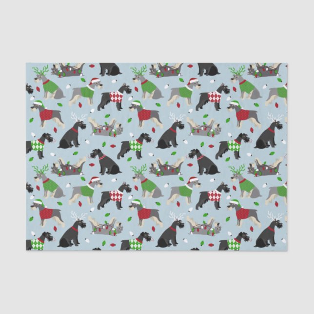 Papel De Seda Christmas Schnauzer (Frente )