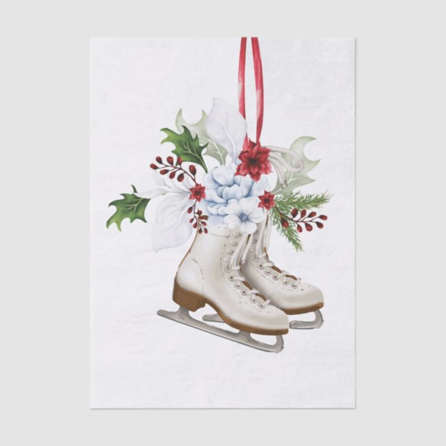 Papel De Seda Christmas skating shoes with flowers and leaves (Frente )