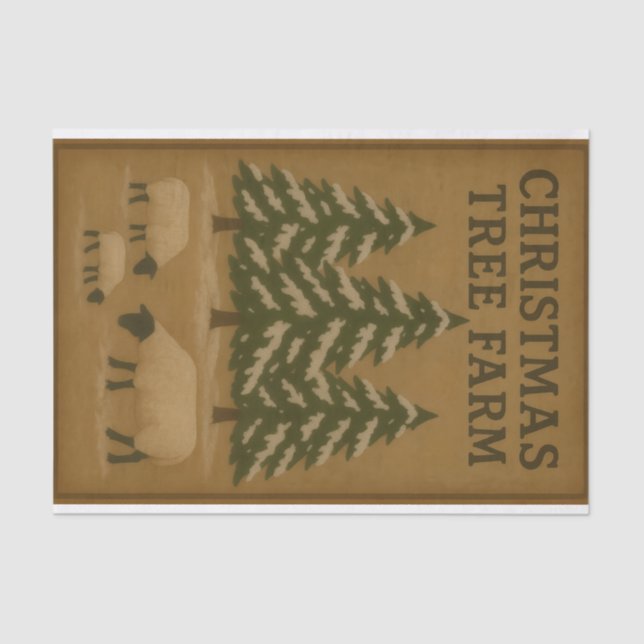 Papel De Seda Christmas Tree Farm (Frente )