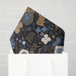 Papel De Seda Christmas Tropical Coastal Blue Hibiscus Floral