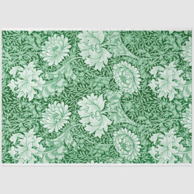 Papel De Seda Chrysanthemum Green, William Morris (Frente )