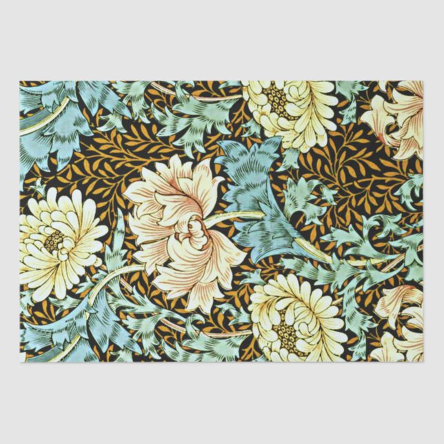 Papel De Seda Chrysanthemum, vintage William Morris, (Frente )