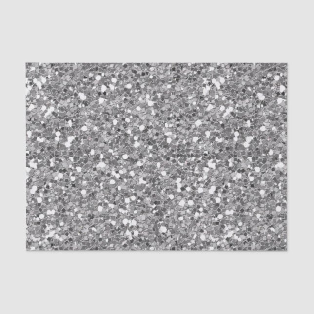 Papel De Seda Chunky Confetti Glitter Sparkle Silver (Frente )