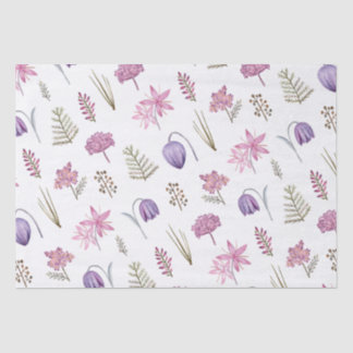 Papel De Seda Chuva de Bebê Aniversário Floral Rosa Roxo Moderno